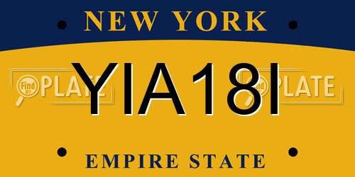 YIA18I New York License Plate