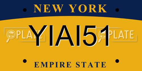YIAI51 New York License Plate