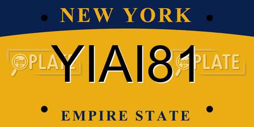 YIAI81 New York License Plate