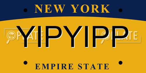 YIPYIPP New York License Plate