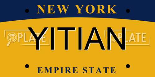 YITIAN New York License Plate