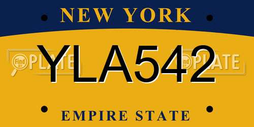 YLA542 New York License Plate