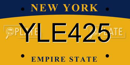 YLE425 New York License Plate