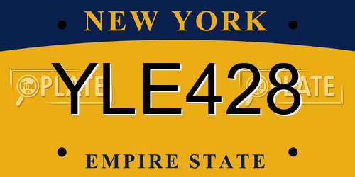 YLE428 New York License Plate