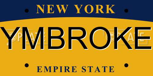 YMBROKE New York License Plate