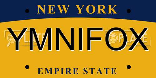 YMNIFOX New York License Plate