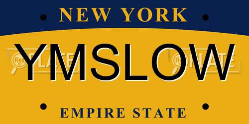 YMSLOW New York License Plate