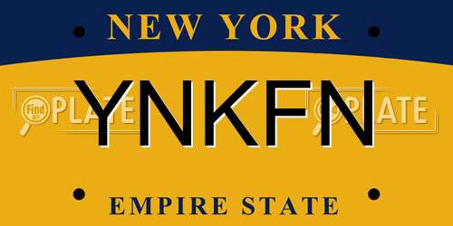 YNKFN New York License Plate