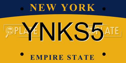 YNKS5 New York License Plate