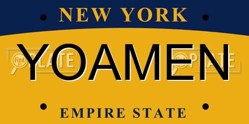 YOAMEN New York License Plate