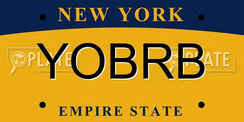 YOBRB New York License Plate