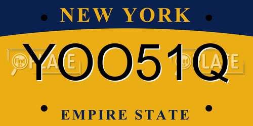 YOO51Q New York License Plate