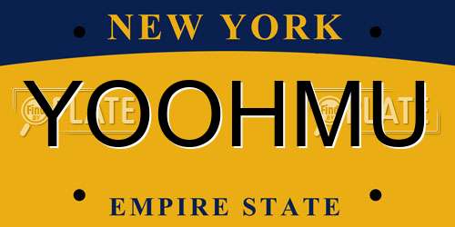 YOOHMU New York License Plate