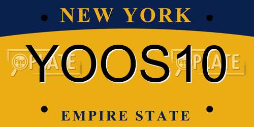 YOOS10 New York License Plate