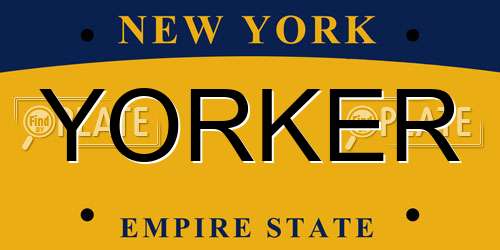 YORKER New York License Plate