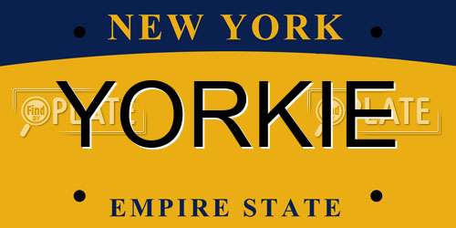 YORKIE New York License Plate