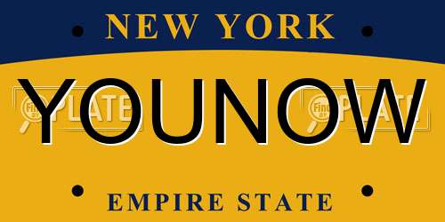 YOUNOW New York License Plate
