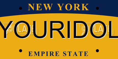 YOURIDOL New York License Plate