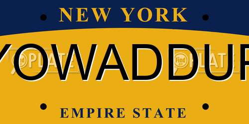 YOWADDUP New York License Plate