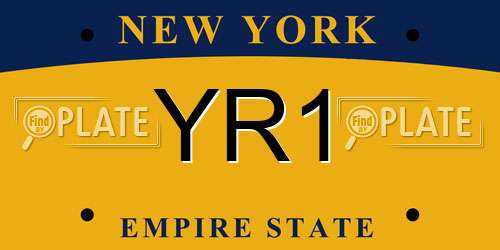 YR1 New York License Plate