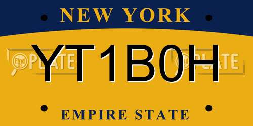 YT1B0H New York License Plate