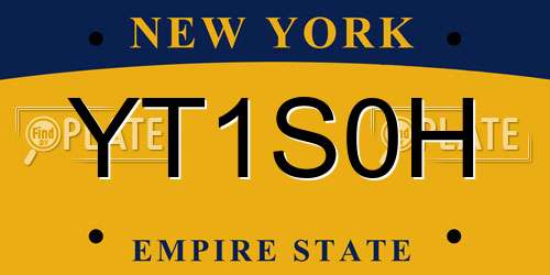 YT1S0H New York License Plate