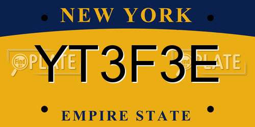 YT3F3E New York License Plate