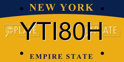YTI80H New York License Plate