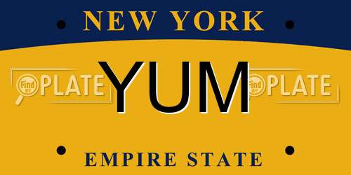 YUM New York License Plate
