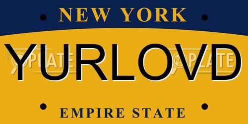 YURLOVD New York License Plate