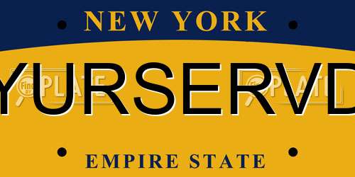 YURSERVD New York License Plate
