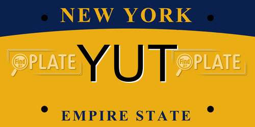 YUT New York License Plate