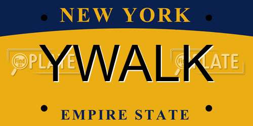 YWALK New York License Plate