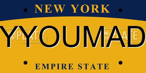 YYOUMAD New York License Plate
