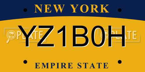 YZ1B0H New York License Plate