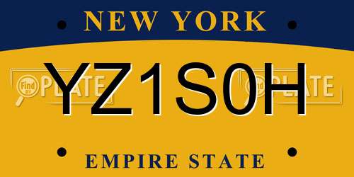 YZ1S0H New York License Plate