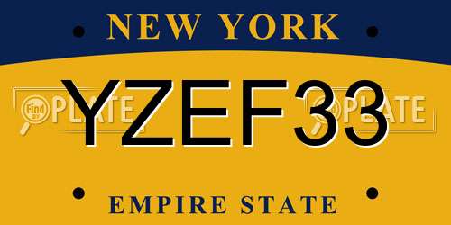 YZEF33 New York License Plate