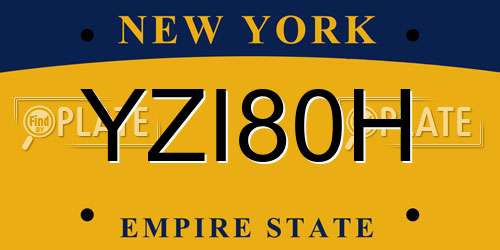 YZI80H New York License Plate