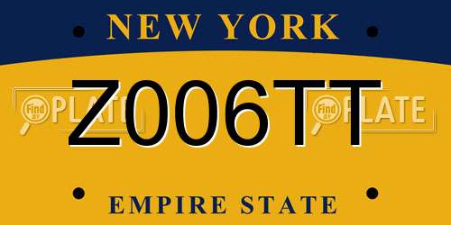 Z006TT New York License Plate