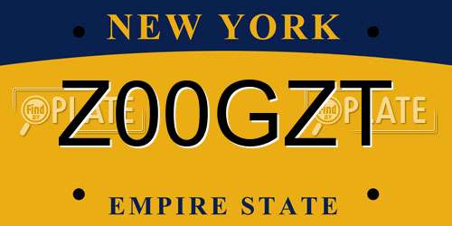 Z00GZT New York License Plate