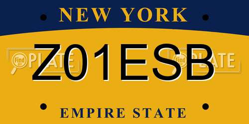 Z01ESB New York License Plate