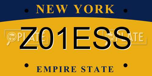 Z01ESS New York License Plate