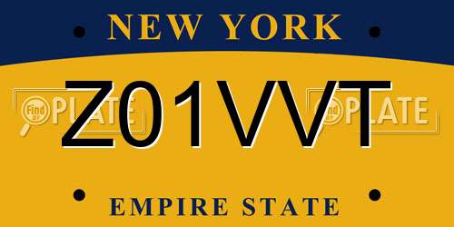 Z01VVT New York License Plate