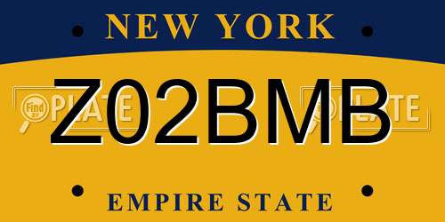 Z02BMB New York License Plate