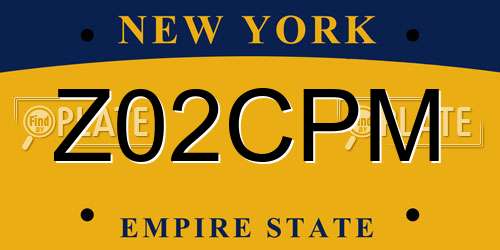 Z02CPM New York License Plate