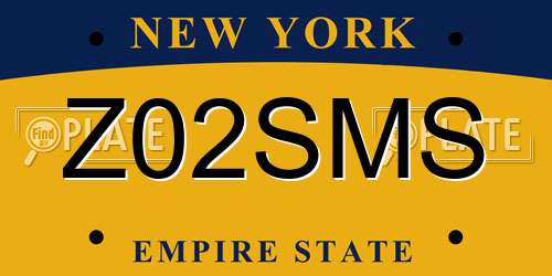 Z02SMS New York License Plate