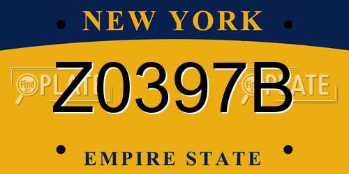 Z0397B New York License Plate