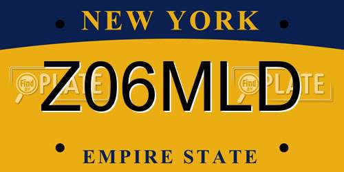 Z06MLD New York License Plate