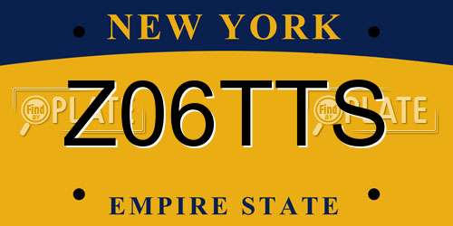 Z06TTS New York License Plate