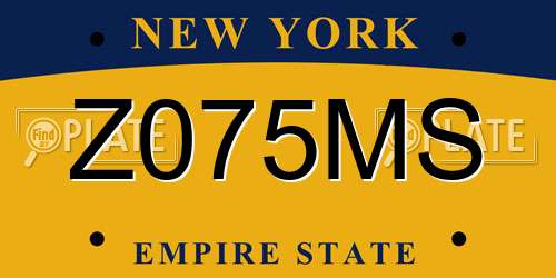 Z075MS New York License Plate